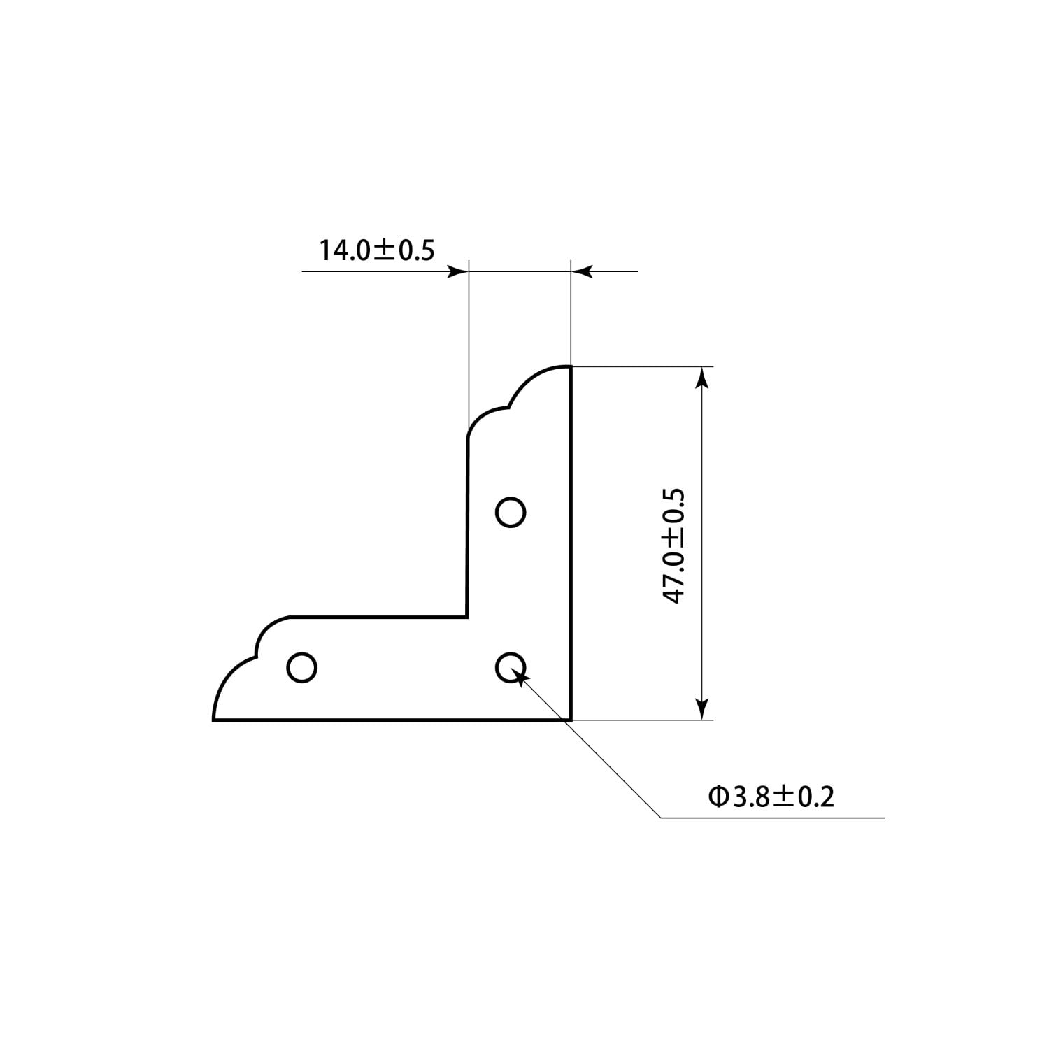 両面盆　表金　裏黒　10枚セット カラー横折T型金具 黒 58（2個入）C-740 | 森の金物屋さん